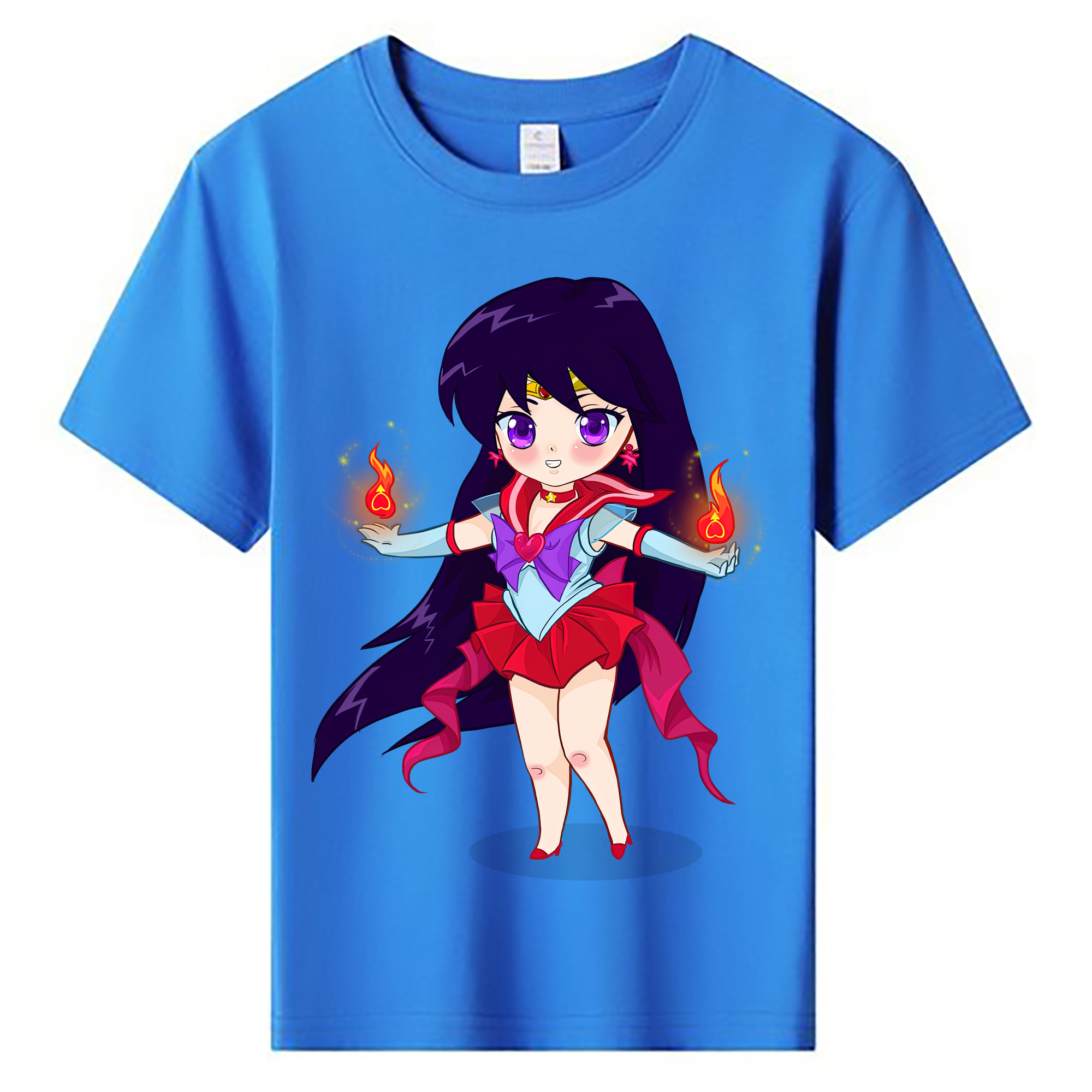 （画像用） 美少女戦士セーラームーン 火野レイ ひの レイ Sailor Moon Hino Rei （セーラーマーズ,Sailor Mars） 綿100％キッズTシャツ（フロントプリント）